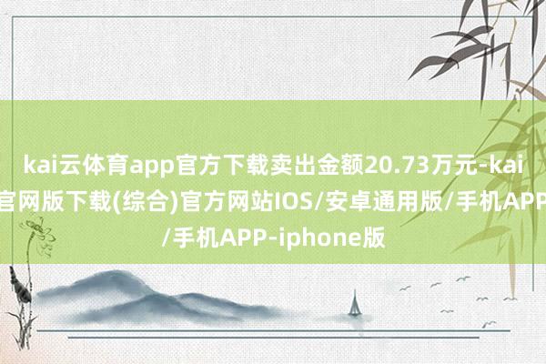 kai云体育app官方下载卖出金额20.73万元-kai云体育app官网版下载(综合)官方网站IOS/安卓通用版/手机APP-iphone版